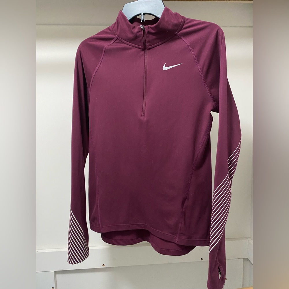 Nike Running purple quarter zip pullover, size S